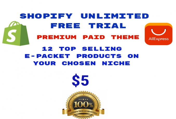 register shopify unlimited free trial with premium theme
